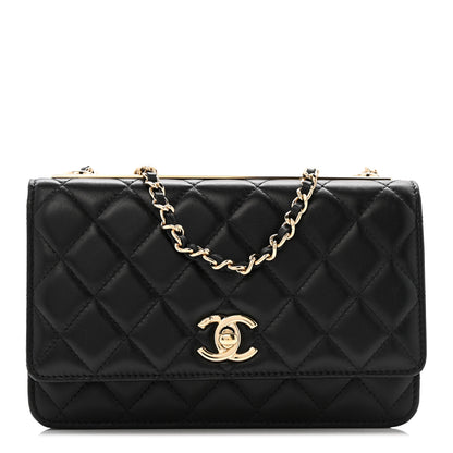 Chanel Lambskin Quilted Trendy CC Wallet On Chain WOC Black 1 of 13
