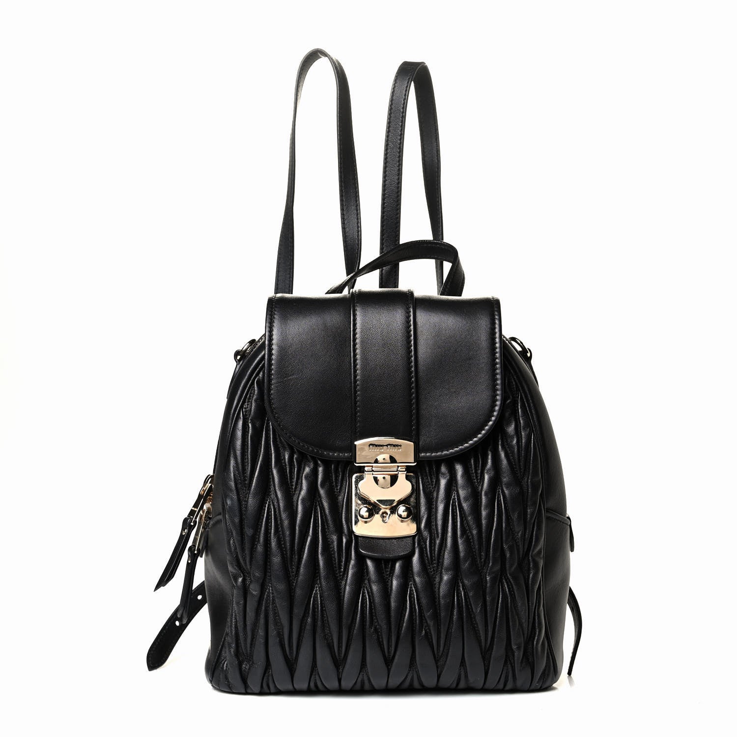 Miu Miu Nappa Matelasse Backpack Black 1 of 6