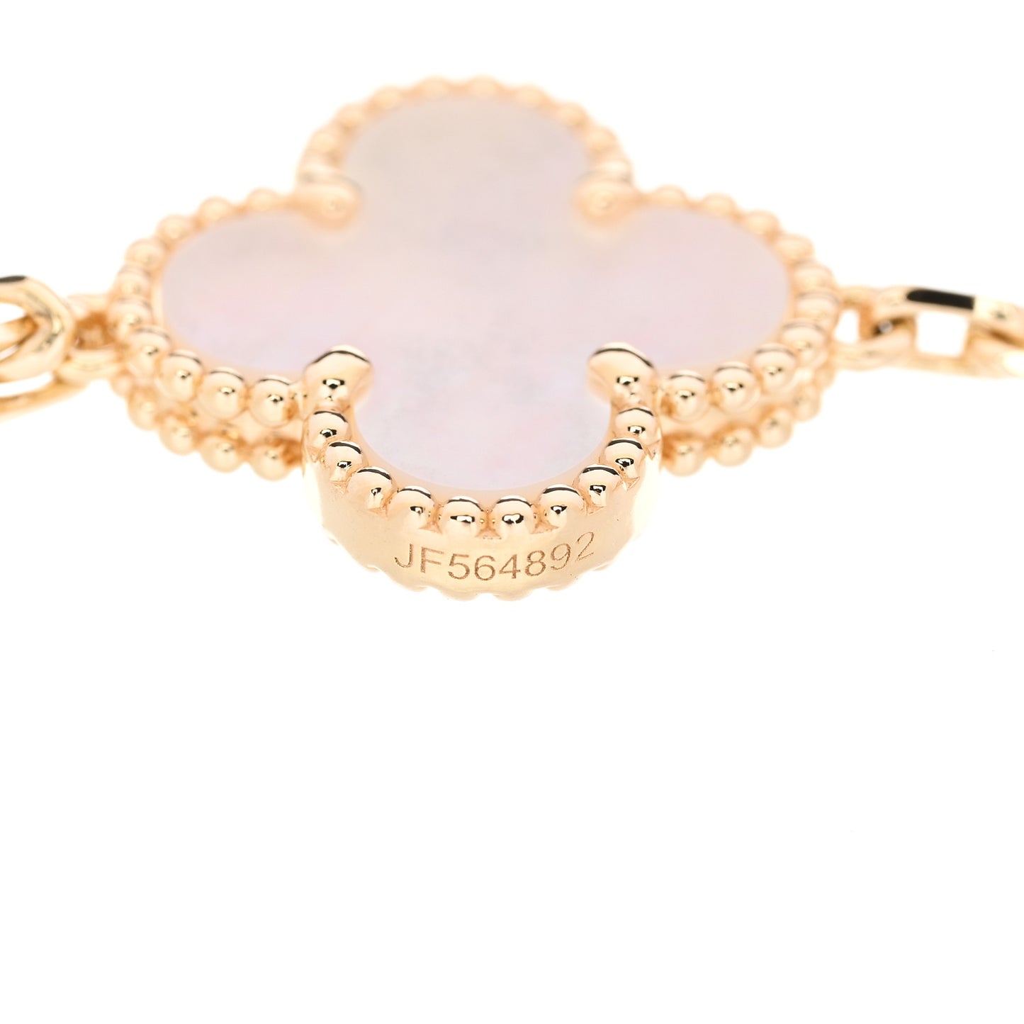 18K Yellow Gold Mother of Pearl 5 Motifs Vintage Alhambra Bracelet