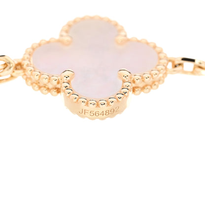 Van Cleef & Arpels 18K Yellow Gold Mother of Pearl 5 Motifs Vintage Alhambra Bracelet 3 of 4