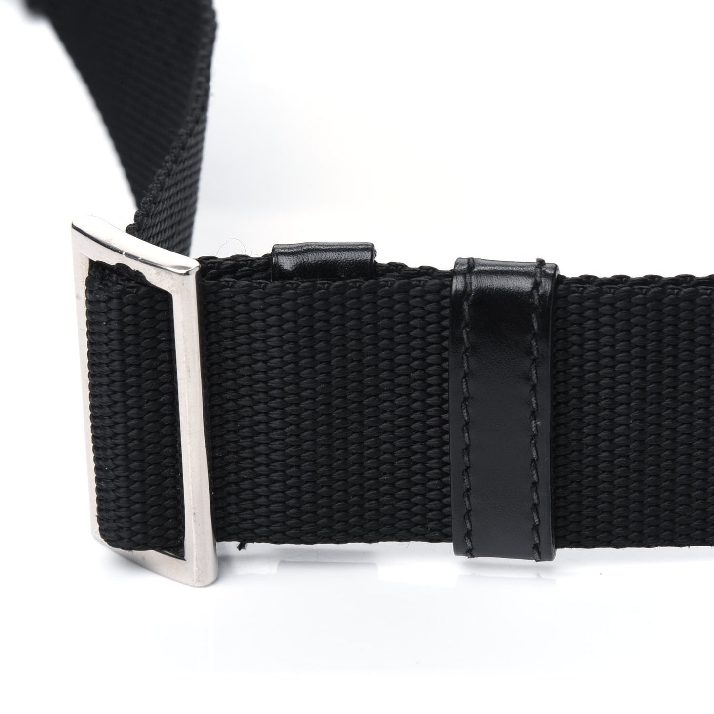 Tessuto Nylon Calfskin Flat Messenger Bag Black