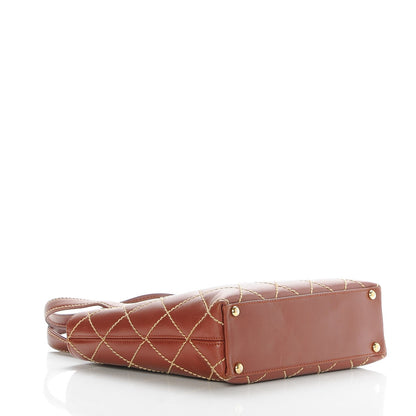 Chanel Calfskin Stitch Small Surpique Tote Brown 4 of 8