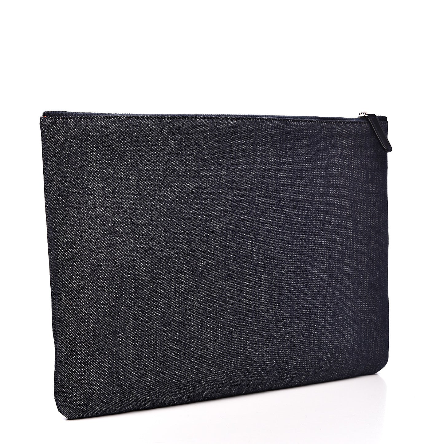 Denim Large Deauville Pouch Clutch Blue Orange