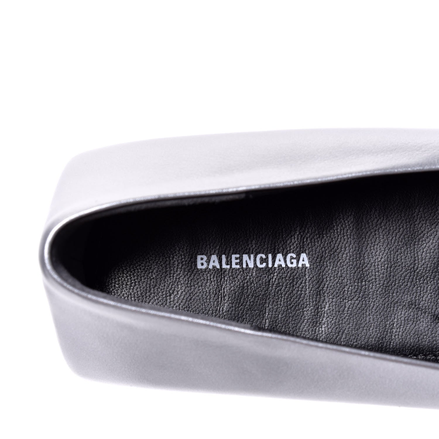 Balenciaga Metallic Calfskin BB Knife Pointy Toe Ballerina Flats 38 Silver Hardware 7 of 10