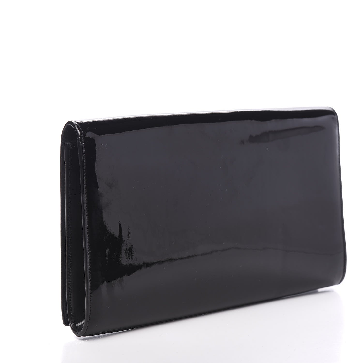 Saint Laurent Patent Monogram Large Belle De Jour Clutch Black 2 of 13