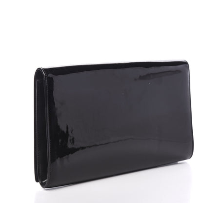 Saint Laurent Patent Monogram Large Belle De Jour Clutch Black 2 of 13
