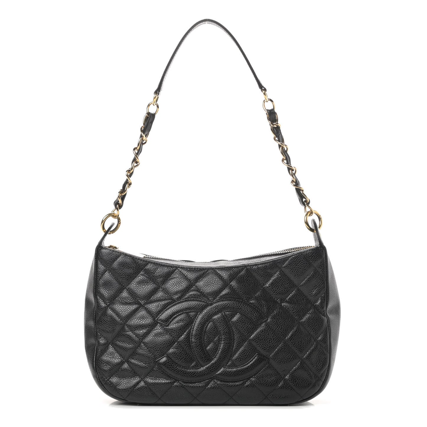 Caviar Quilted Timeless CC Shoulder Bag Black