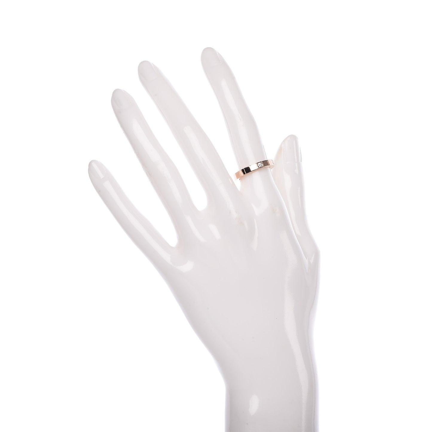18K Pink Gold Diamond Lanieres Band Ring 49 5