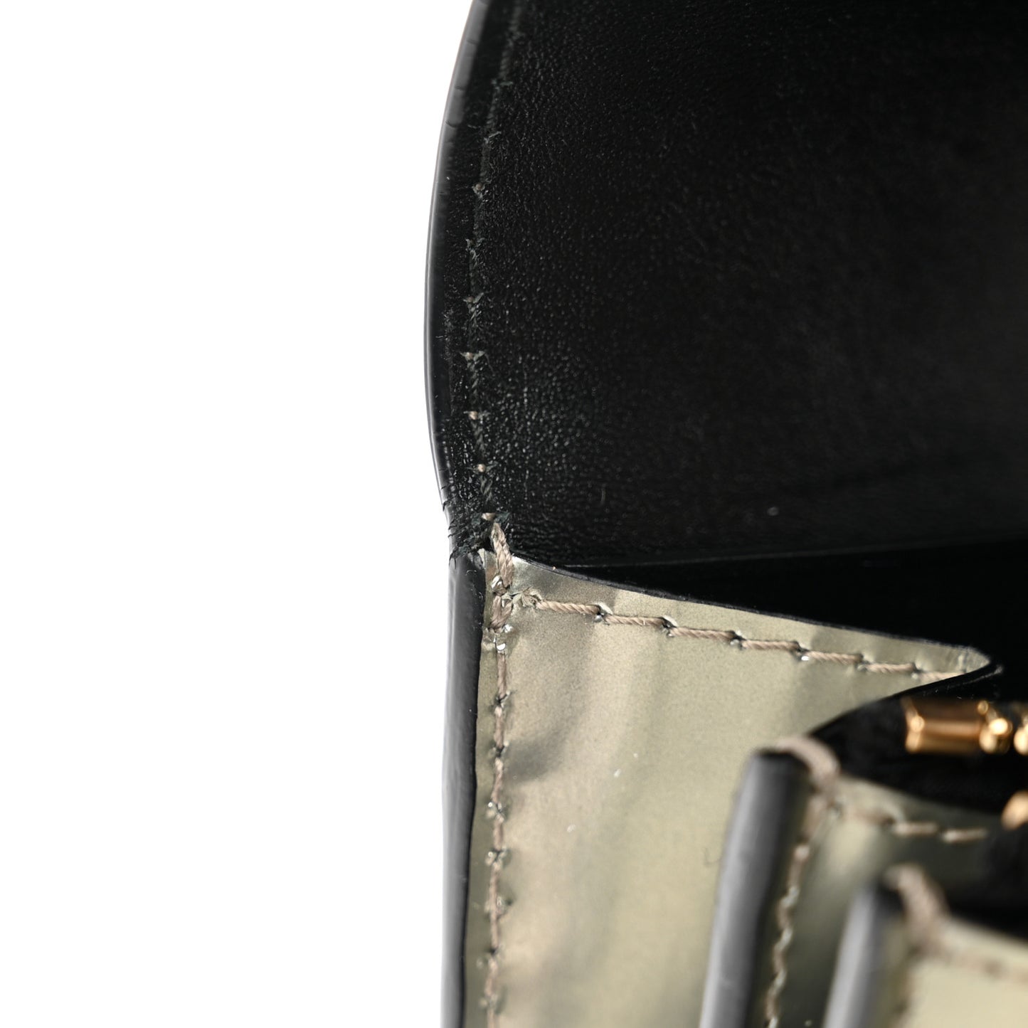 Metallic Calfskin Serpenti Forever Wallet Silver