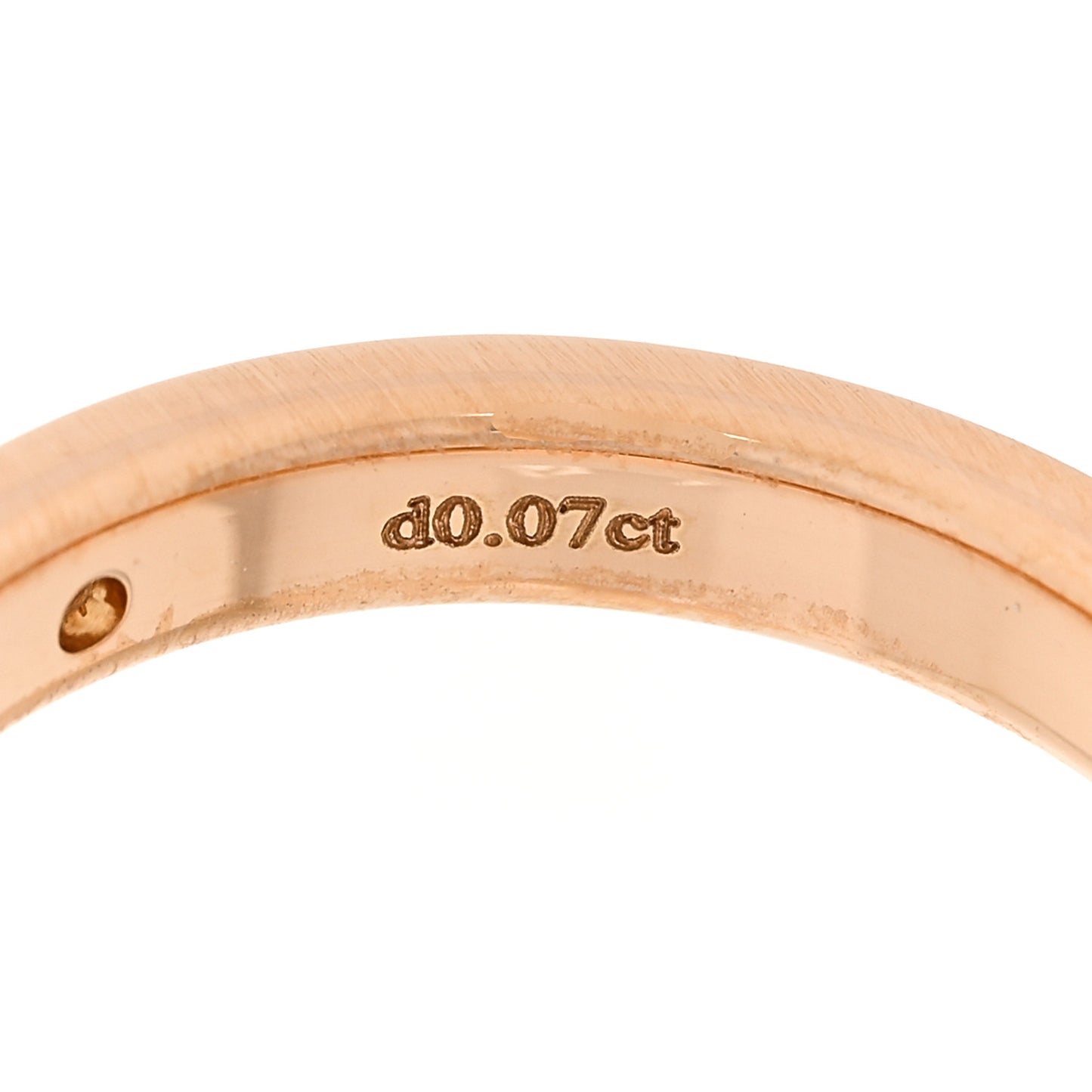 18K Rose Gold Diamond Logo Band Ring 49 4.75