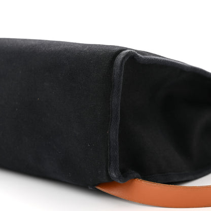 Hermes Toile Vache Calfskin Herbag 30 PM Backpack Black Natural 10 of 13