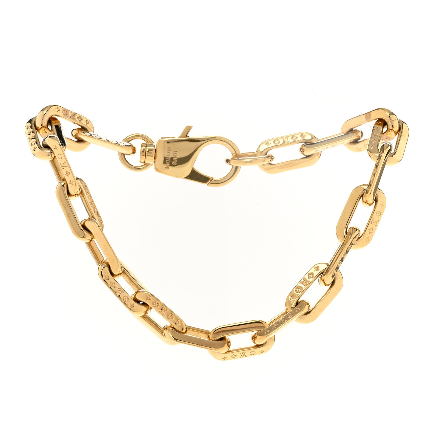 Louis Vuitton Monogram Chain Choker Necklace Gold 3 of 6