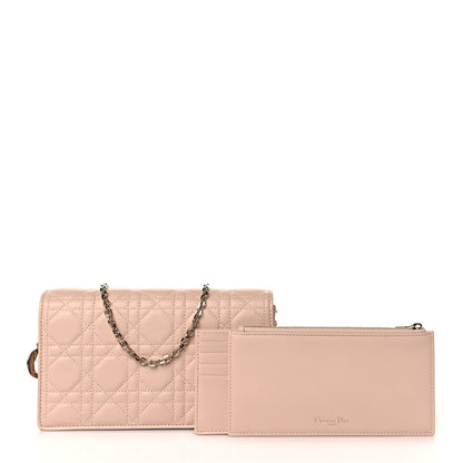 Christian Dior Lambskin Cannage Lady Dior Clutch Rose Poudre 1 of 10