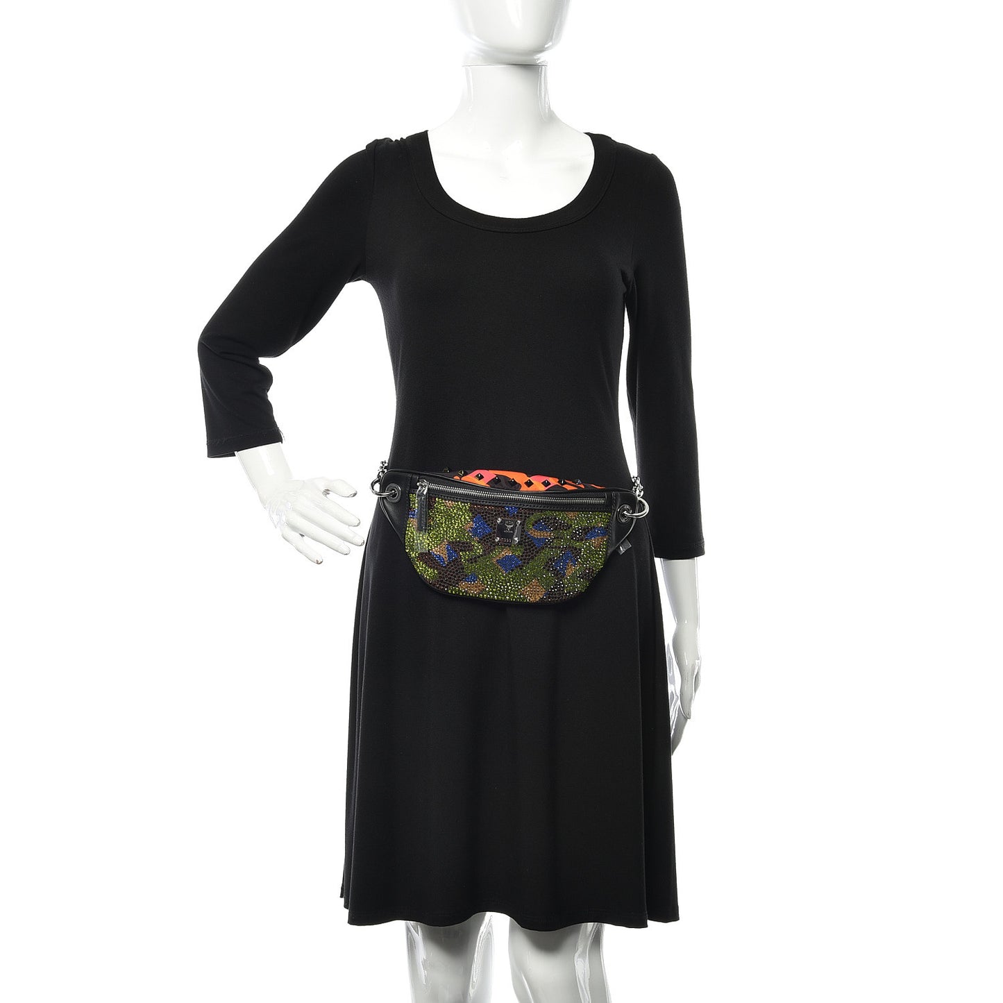 Visetos Nylon Crystal Lion Camo Crossbody Bag Multicolor