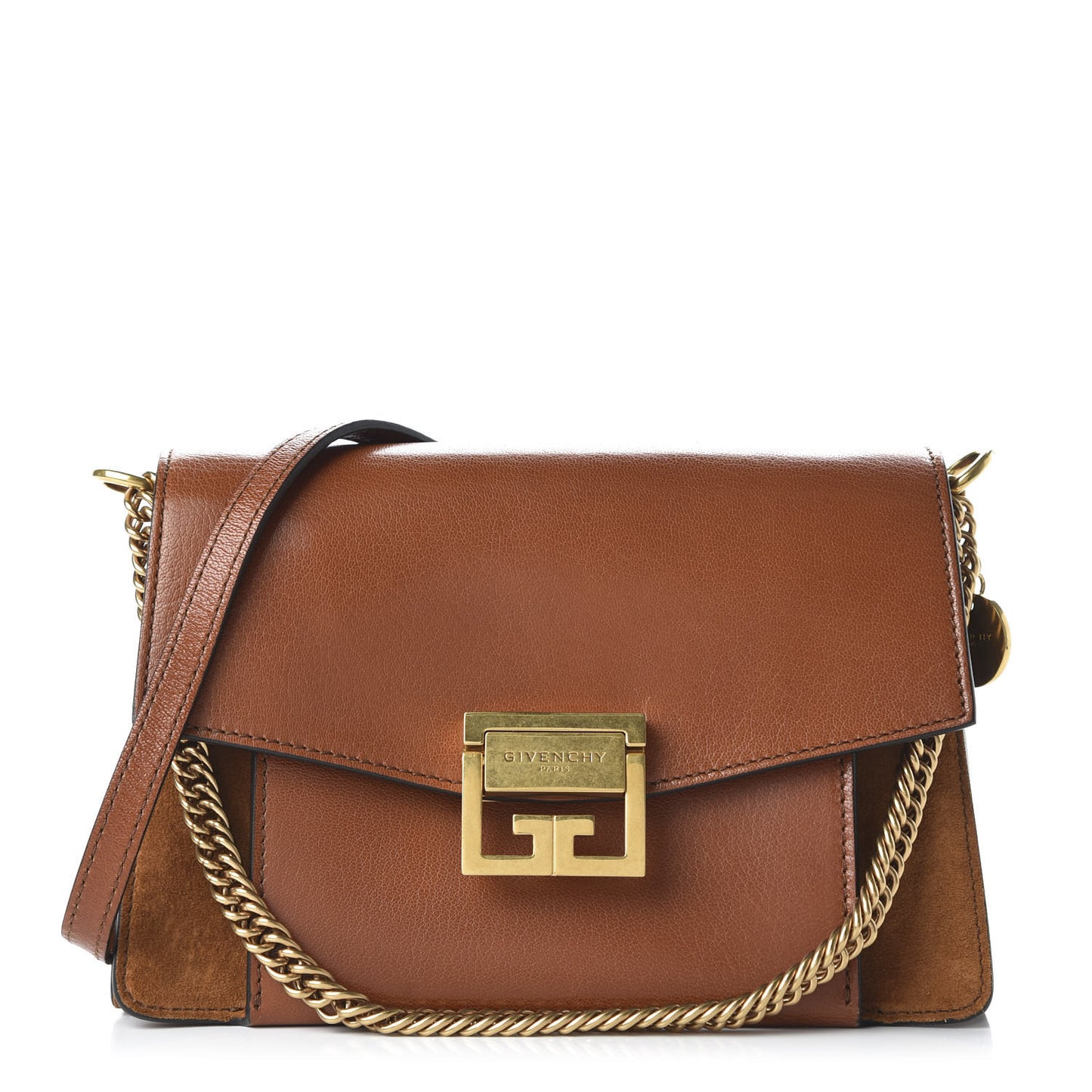 Goatskin Suede Small GV3 Shoulder Bag Amber Mastic