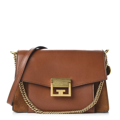 Givenchy Goatskin Suede Small GV3 Shoulder Bag Amber Mastic 1 of 9