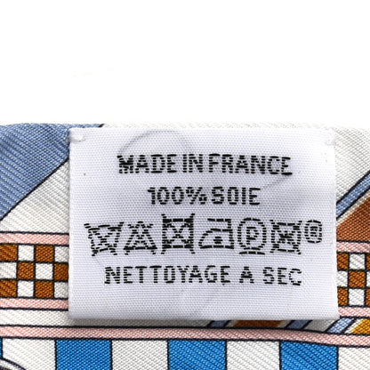 Hermes Silk Brides et Gris Twilly Gris Bleu Jean White Miel 3 of 5