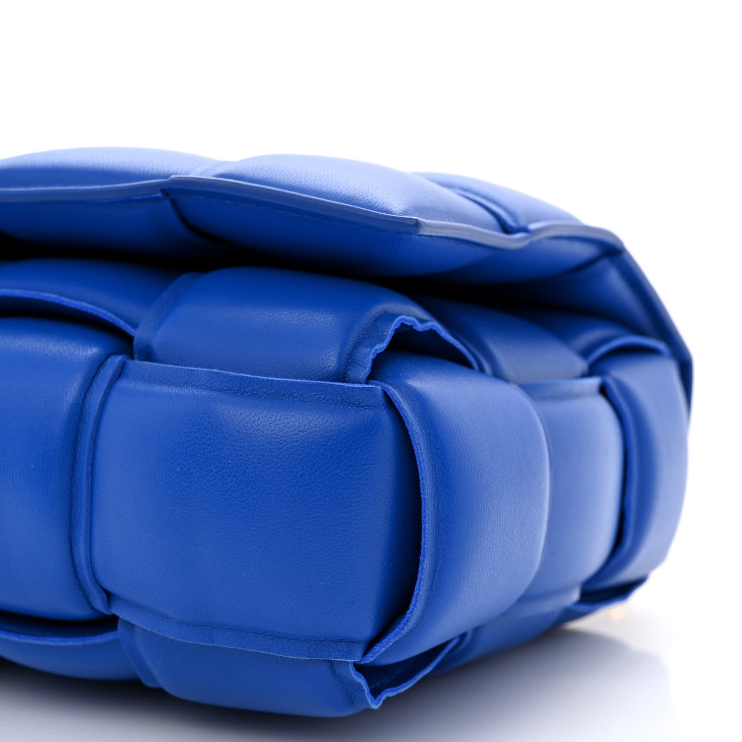 Lambskin Maxi Intreccio Padded Chain Cassette Crossbody Bag Cobalt