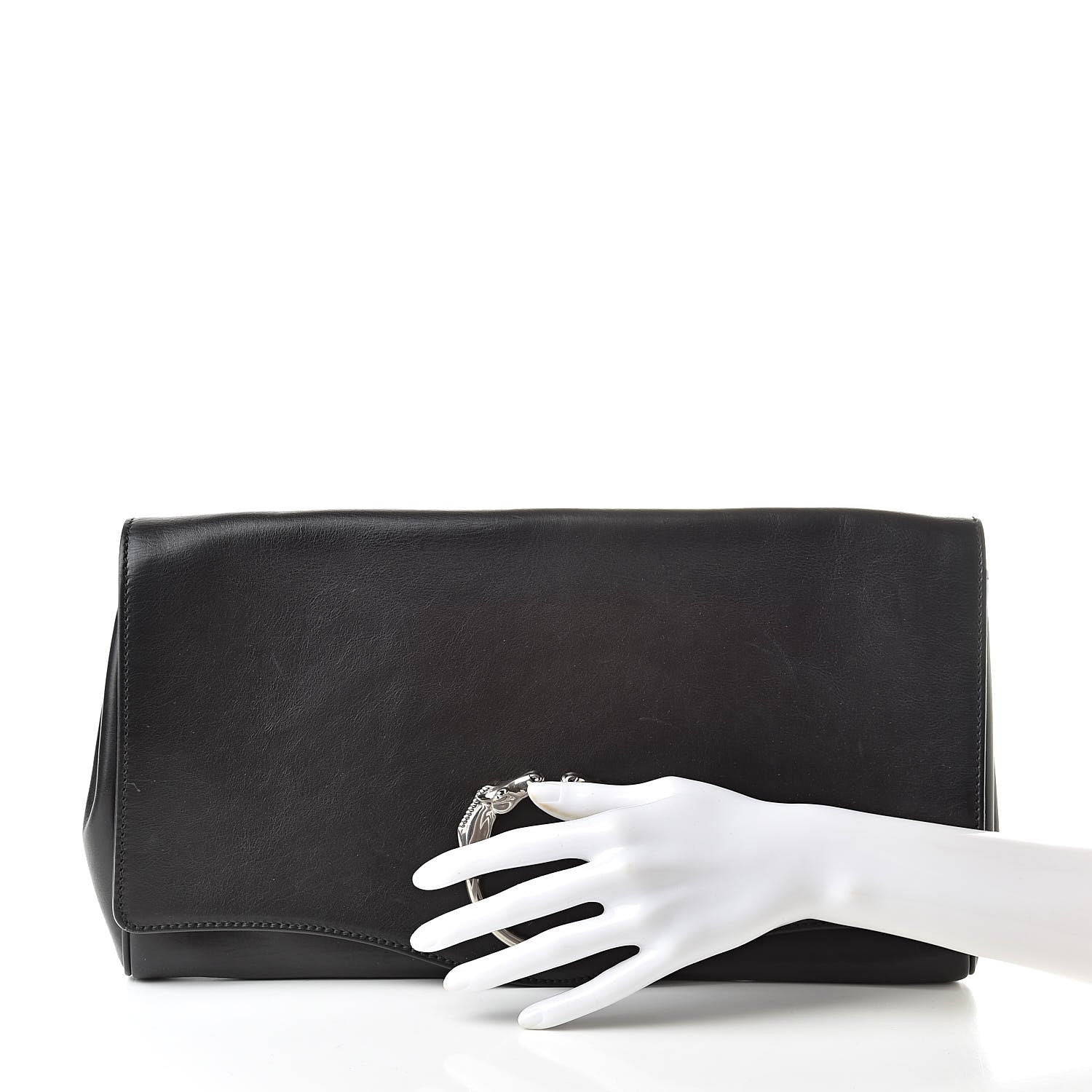Gucci Calfskin Ribot Horse-Heads Clutch Black 2 of 12