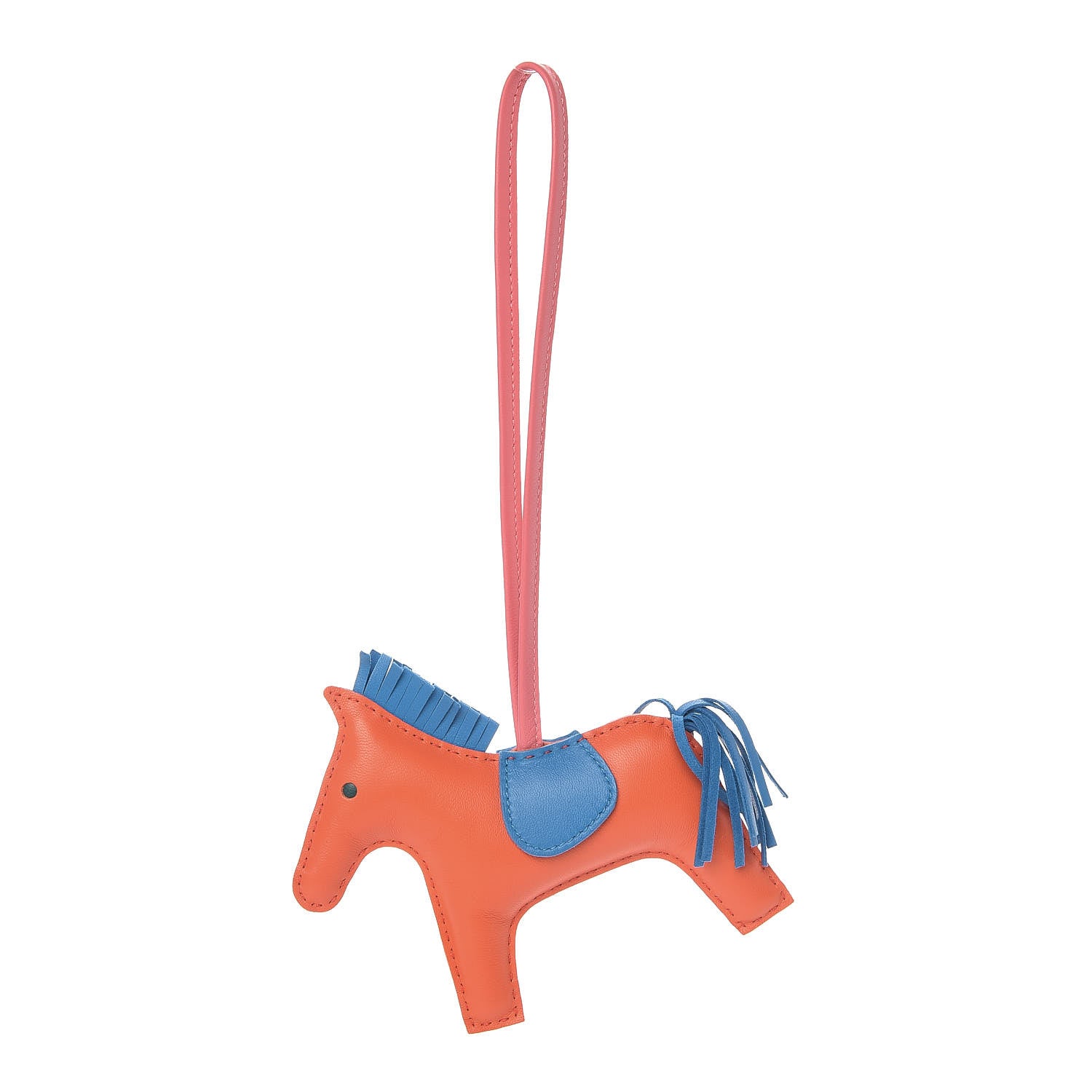 Hermes Milo Lambskin Grigri Rodeo Horse Bag Charm MM Orange Poppy Bleu Izmir Rose Azalee 1 of 4