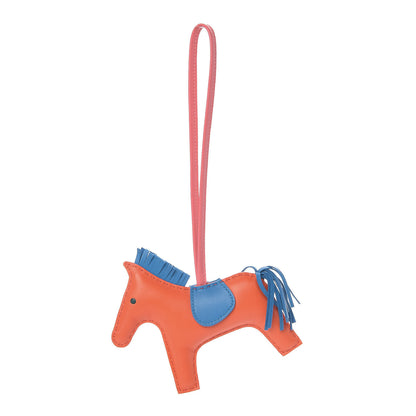 Hermes Milo Lambskin Grigri Rodeo Horse Bag Charm MM Orange Poppy Bleu Izmir Rose Azalee 1 of 4