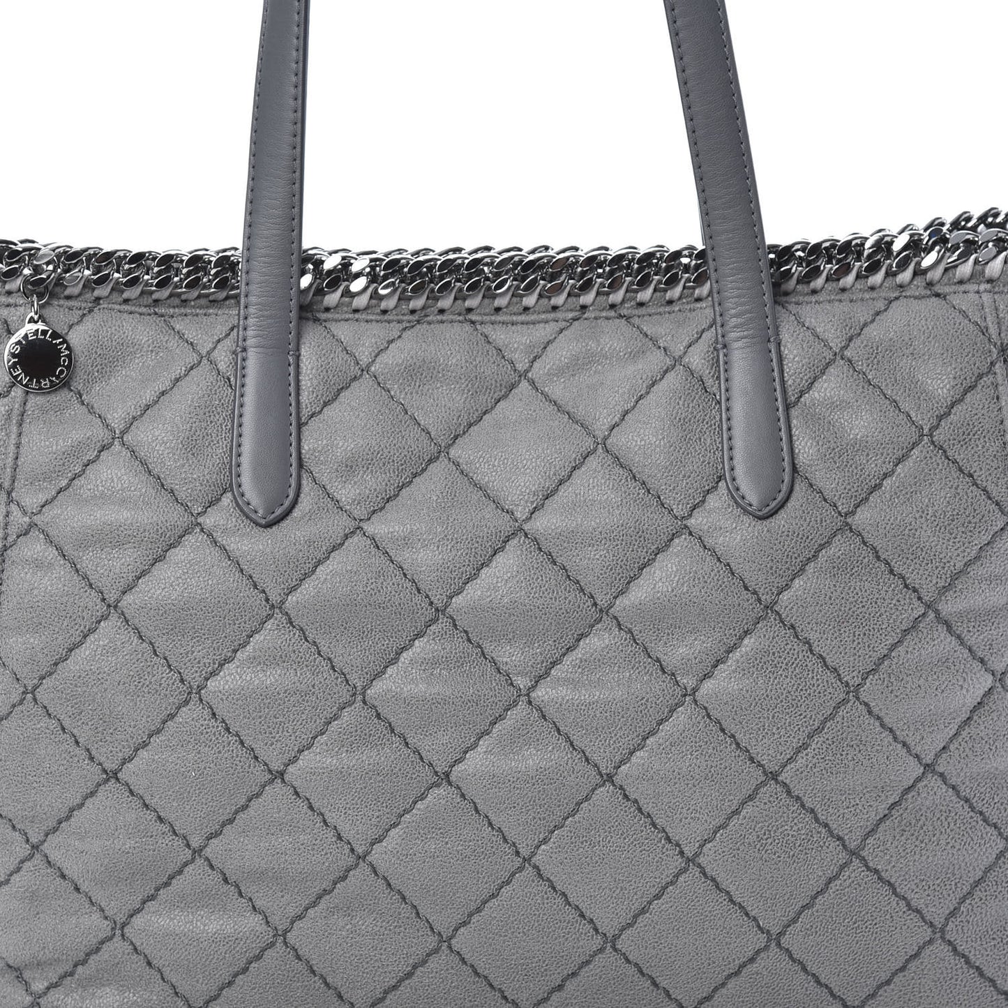 Shaggy Deer Quilted Falabella East West Shopper Tote Grey