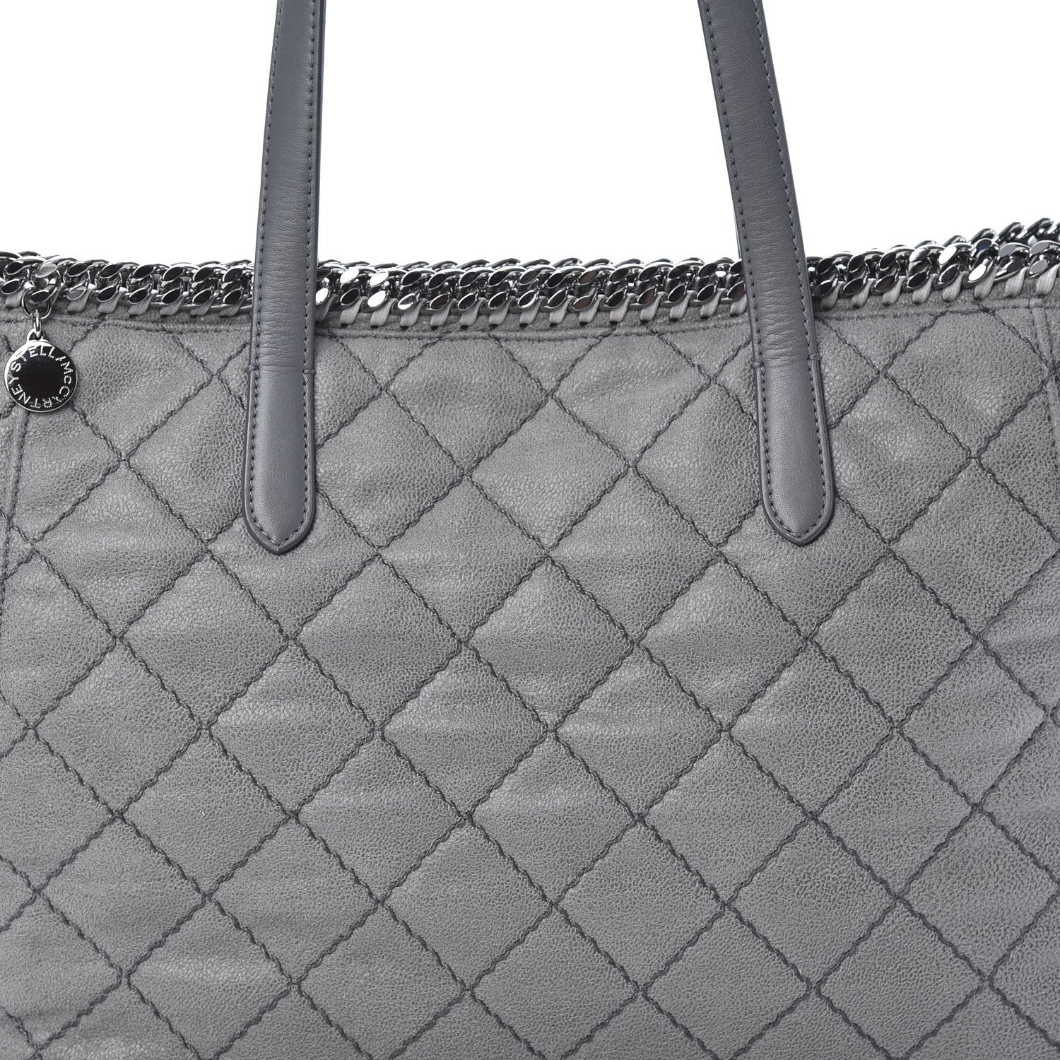 Stella McCartney Shaggy Deer Quilted Falabella East West Shopper Tote Grey 7 of 10