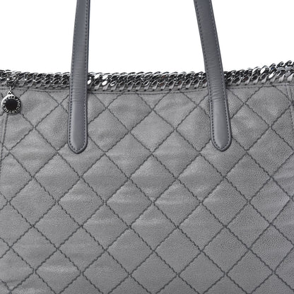 Stella McCartney Shaggy Deer Quilted Falabella East West Shopper Tote Grey 7 of 10