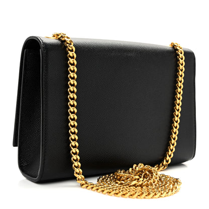 Saint Laurent Grain De Poudre Small Monogram Kate Satchel Black 3 of 10
