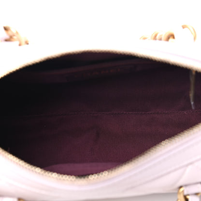 Chanel Shiny Lambskin Quilted Small Fashion Therapy Bowling Bag Light Pink 4 of 4