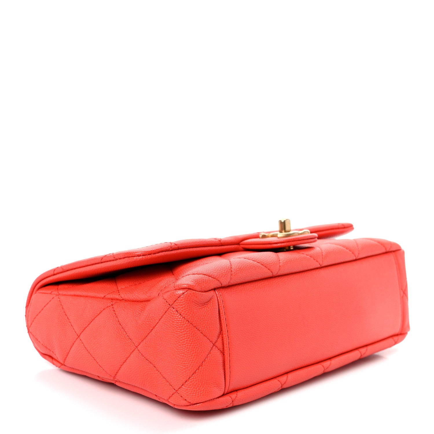 Chanel Caviar Quilted CC Melody Single Flap Orange 4 of 11