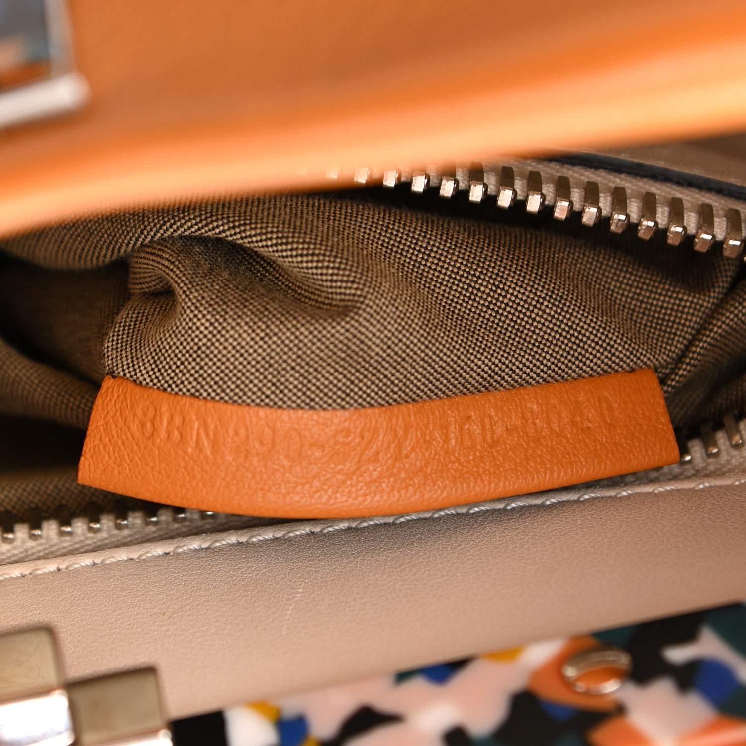 Fendi Vitello Seta Shiny Nappa Plexiglass Granite Medium Peekaboo Iconic Satchel Ginger Latte 8 of 11