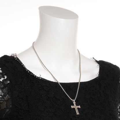David Yurman Sterling Silver Diamond Chevron Cross Pendant Necklace 2 of 6
