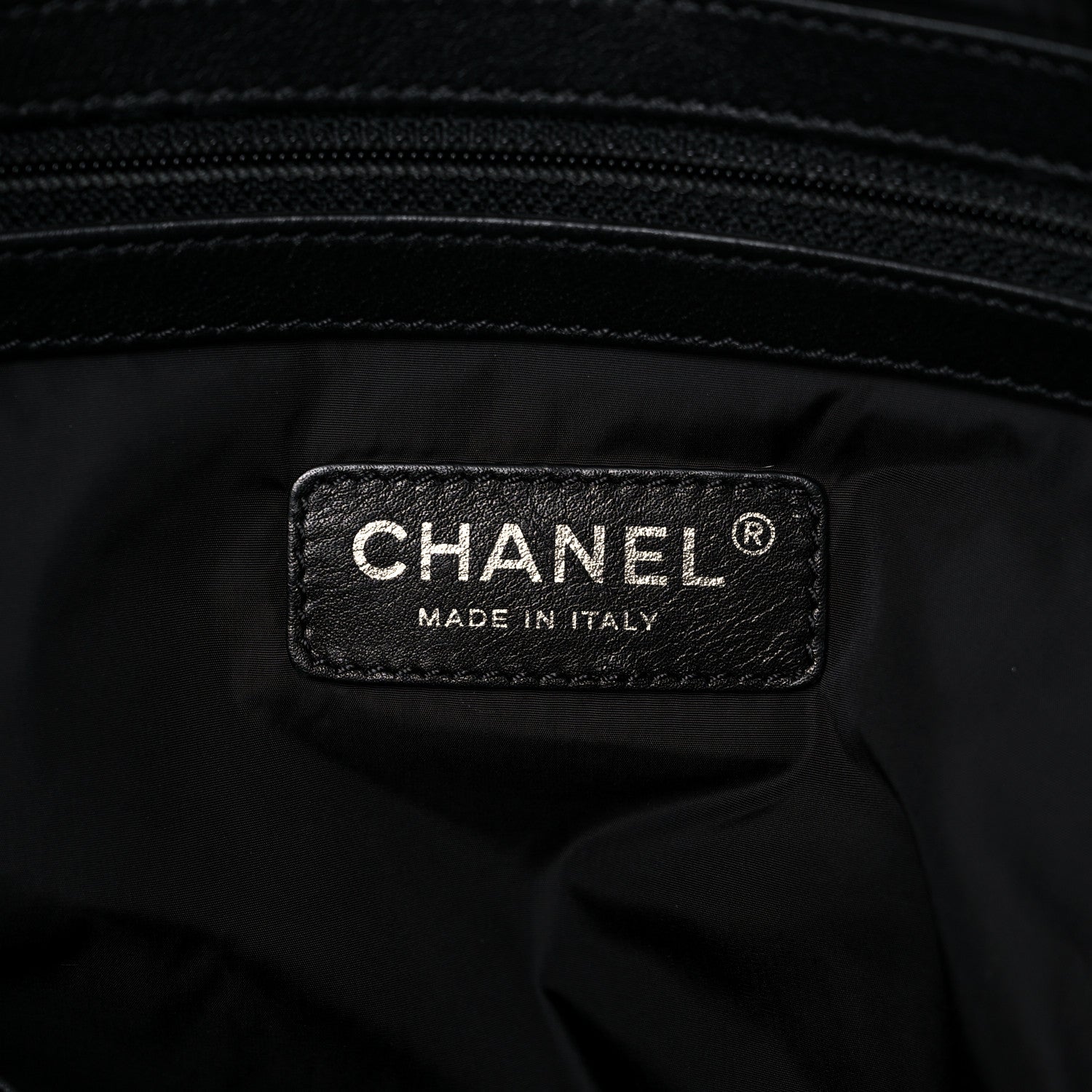 Chanel Lambskin Nylon Tweed Printed Tote Black White 6 of 11