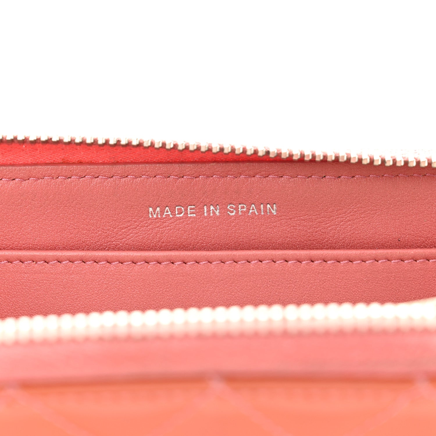 Chanel Patent Quilted Brilliant Zip Around Wallet Coral 7 of 13