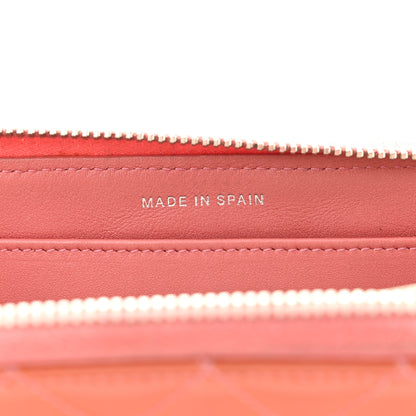 Chanel Patent Quilted Brilliant Zip Around Wallet Coral 7 of 13
