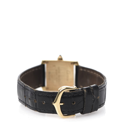 Cartier 18K Yellow Gold Alligator 20mm Tank Francaise Quartz Watch 4 of 11