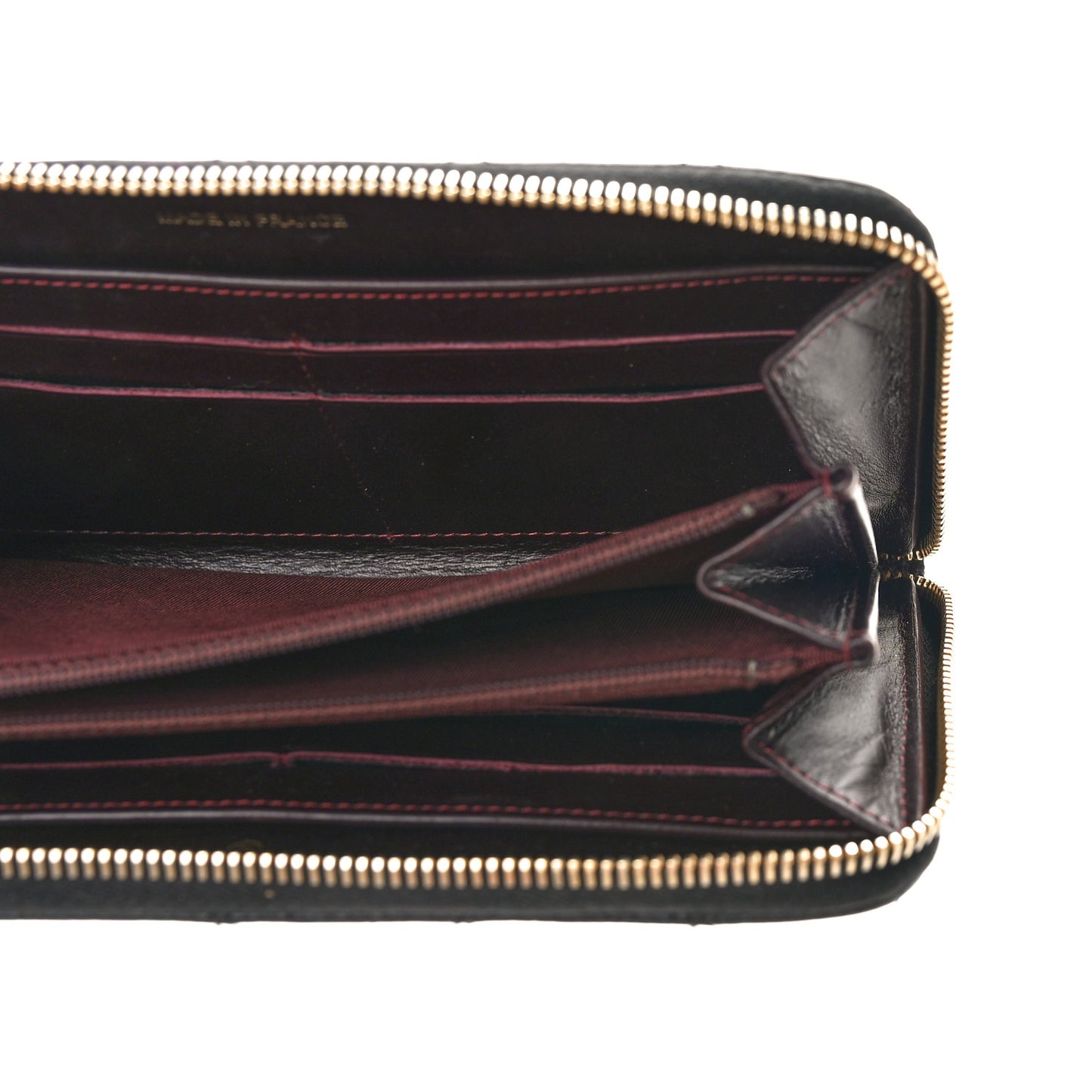 Caviar Quilted Large Gusset Zip Around Wallet Black