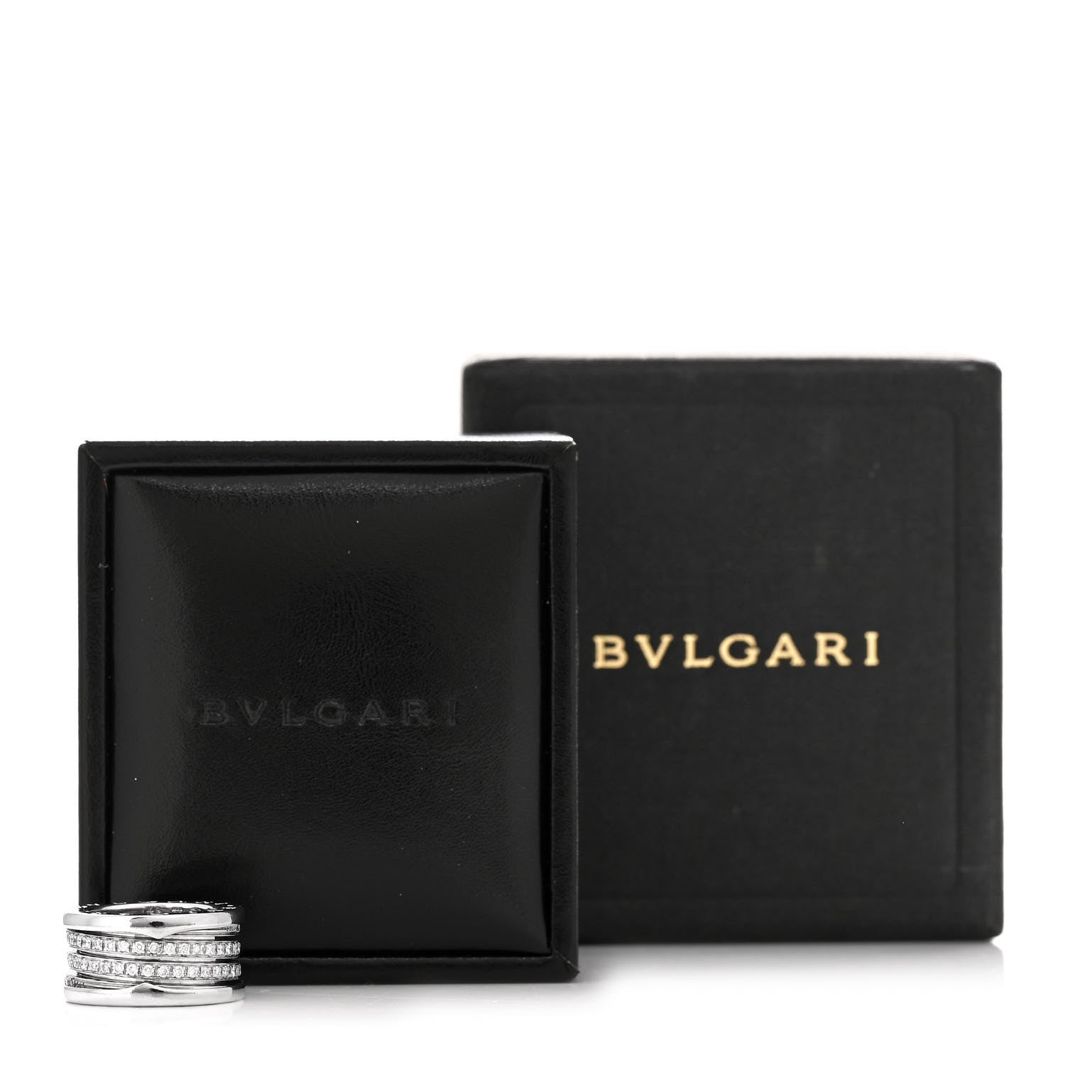 Bulgari 18K White Gold Diamond B.Zero1 Four-Band Full Pave Ring 49 4.75 5 of 5