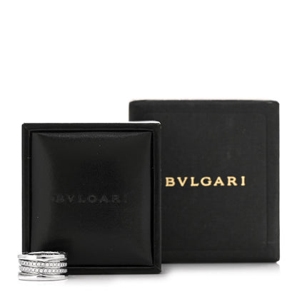 Bulgari 18K White Gold Diamond B.Zero1 Four-Band Full Pave Ring 49 4.75 5 of 5
