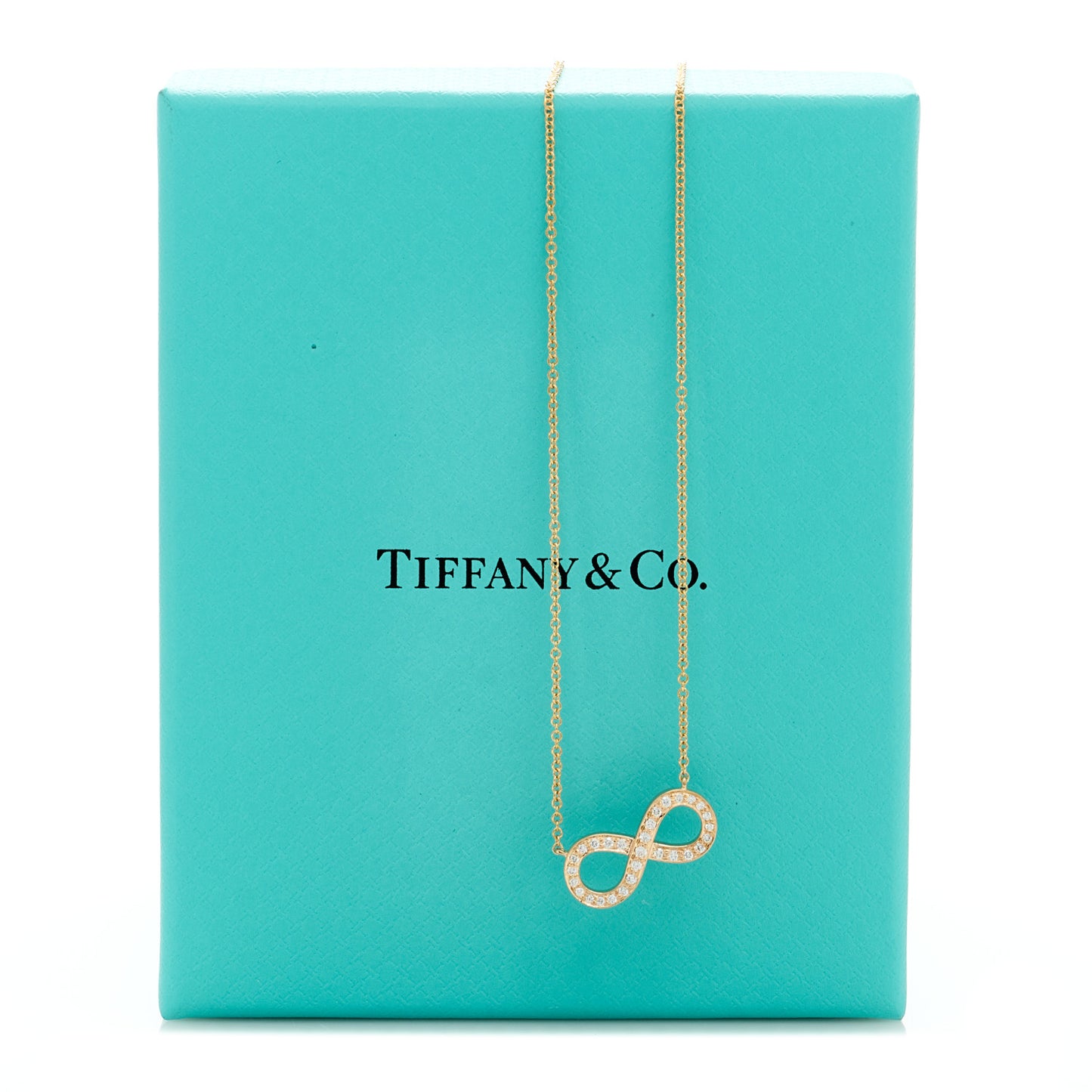 18K Rose Gold Diamond Infinity Pendant Necklace