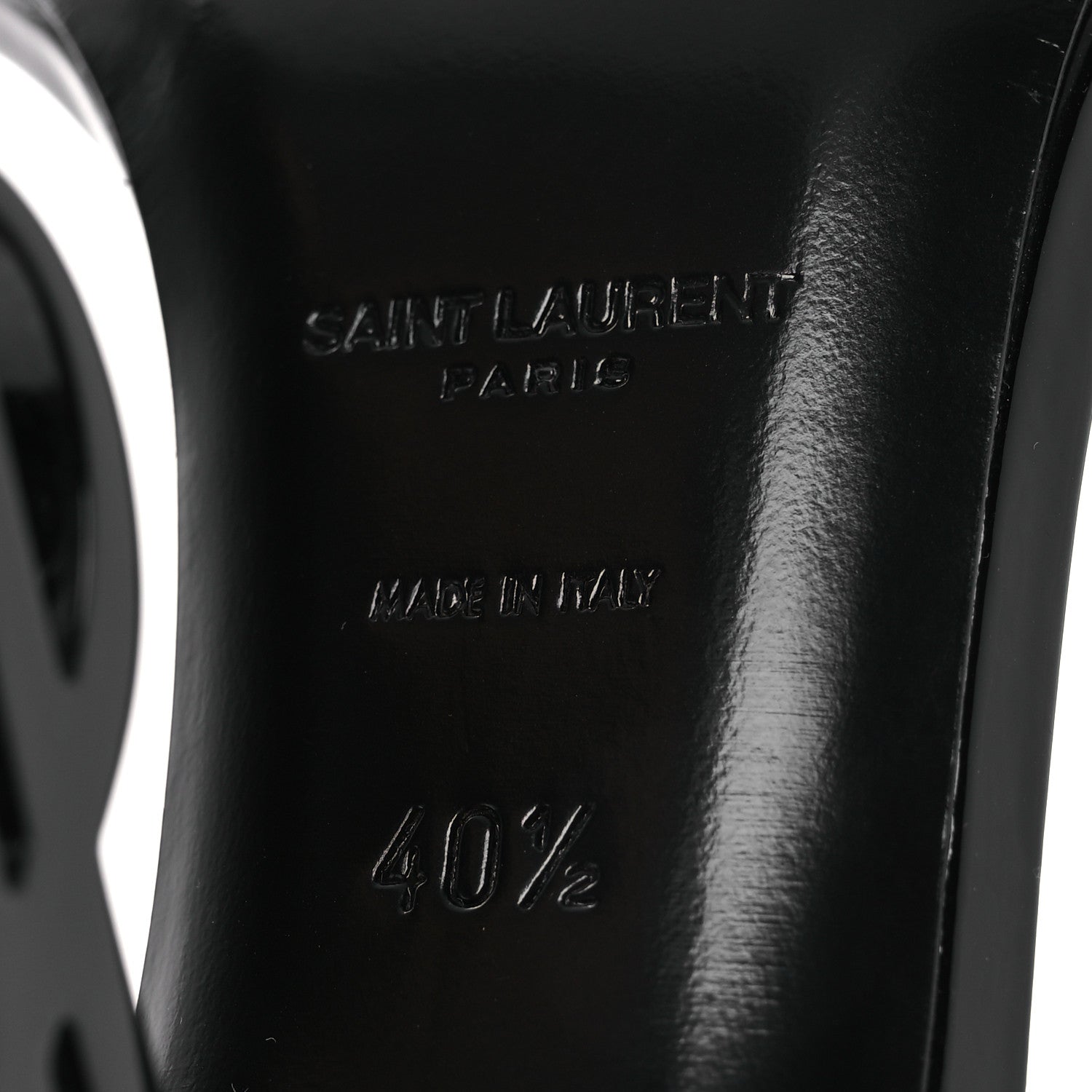 Saint Laurent Patent Calfskin Opyum 110 Sandals 40.5 Black 8 of 11