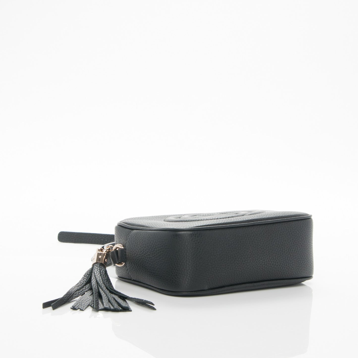 Pebbled Calfskin Small Soho Disco Bag Black