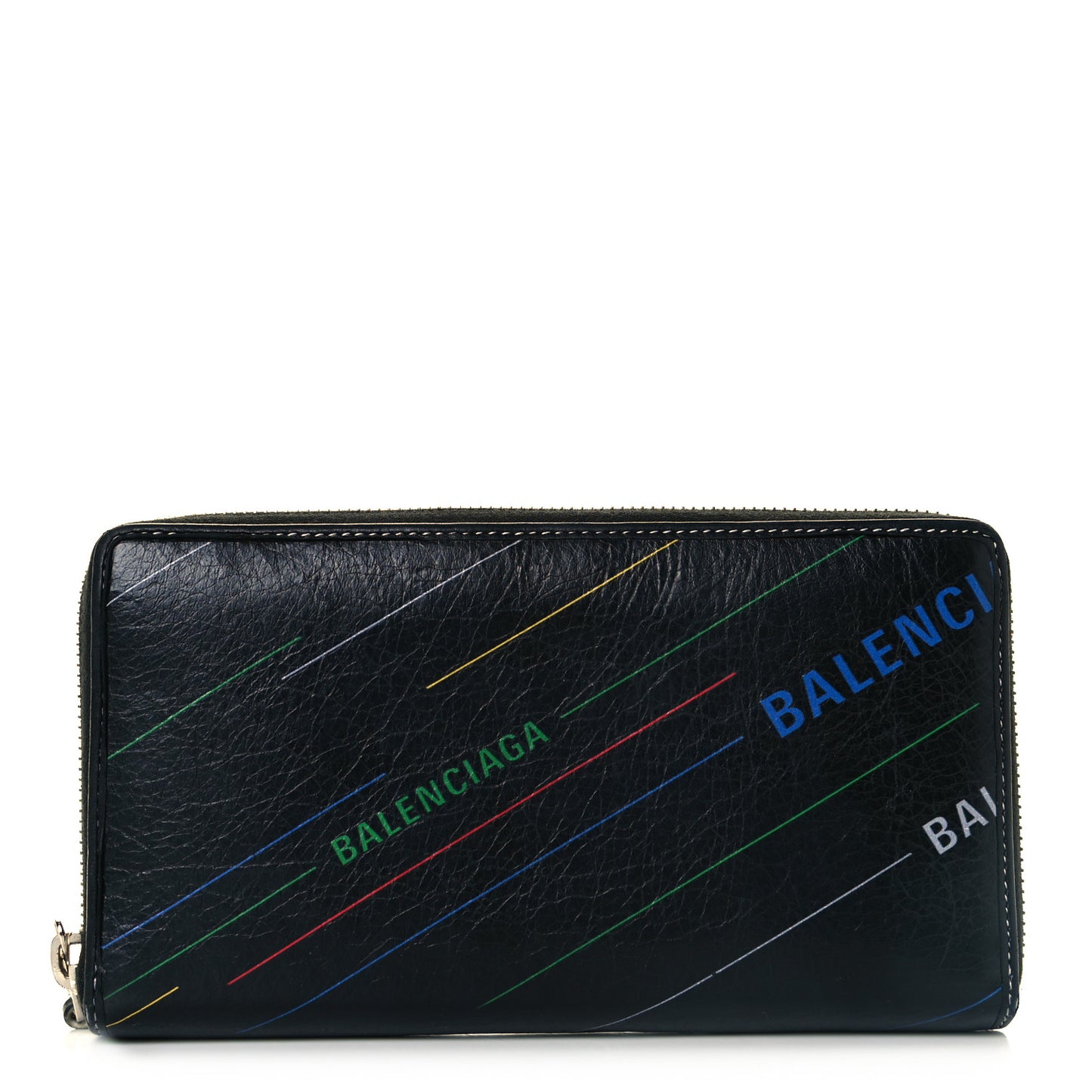Agneau Arena Logo Multicolor Print Bazar Continental Zip Around Wallet Black Multicolor