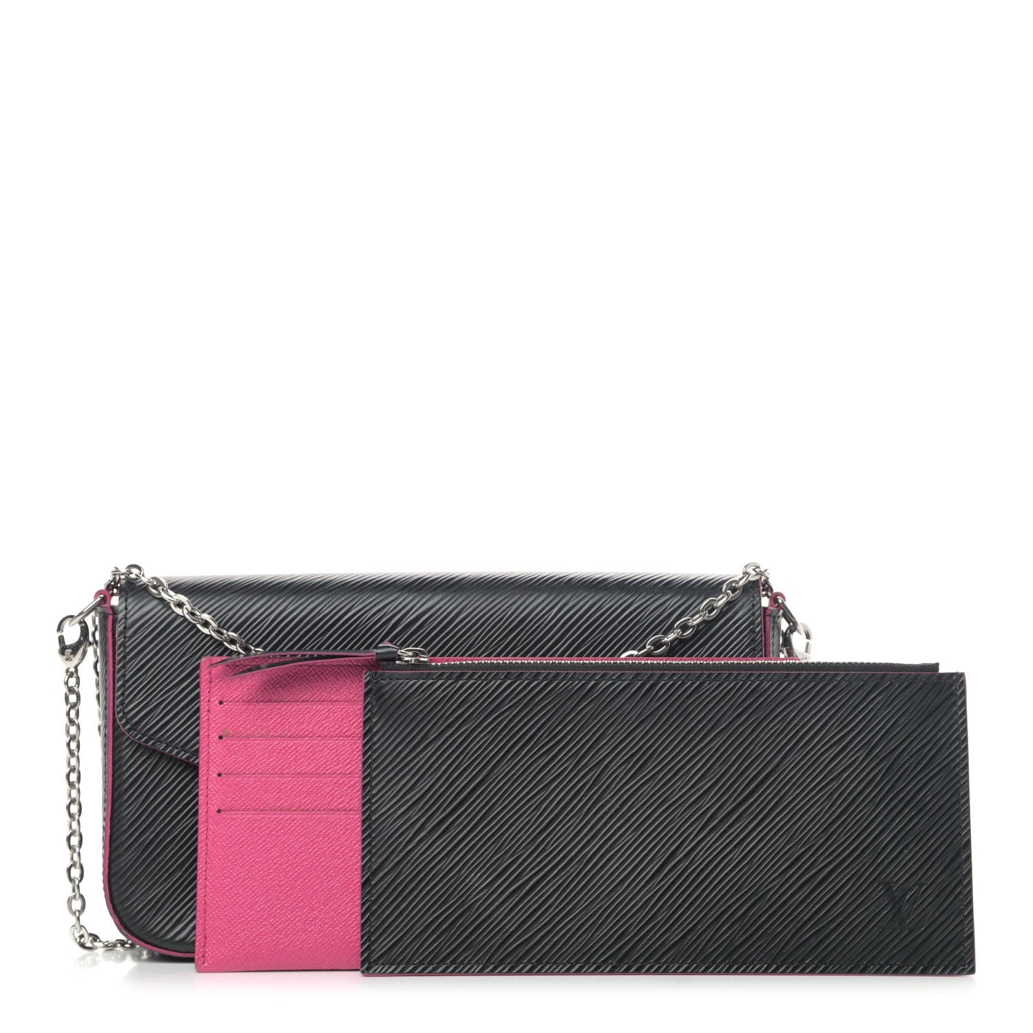 Louis Vuitton Epi Pochette Felicie Black Hot Pink 1 of 7