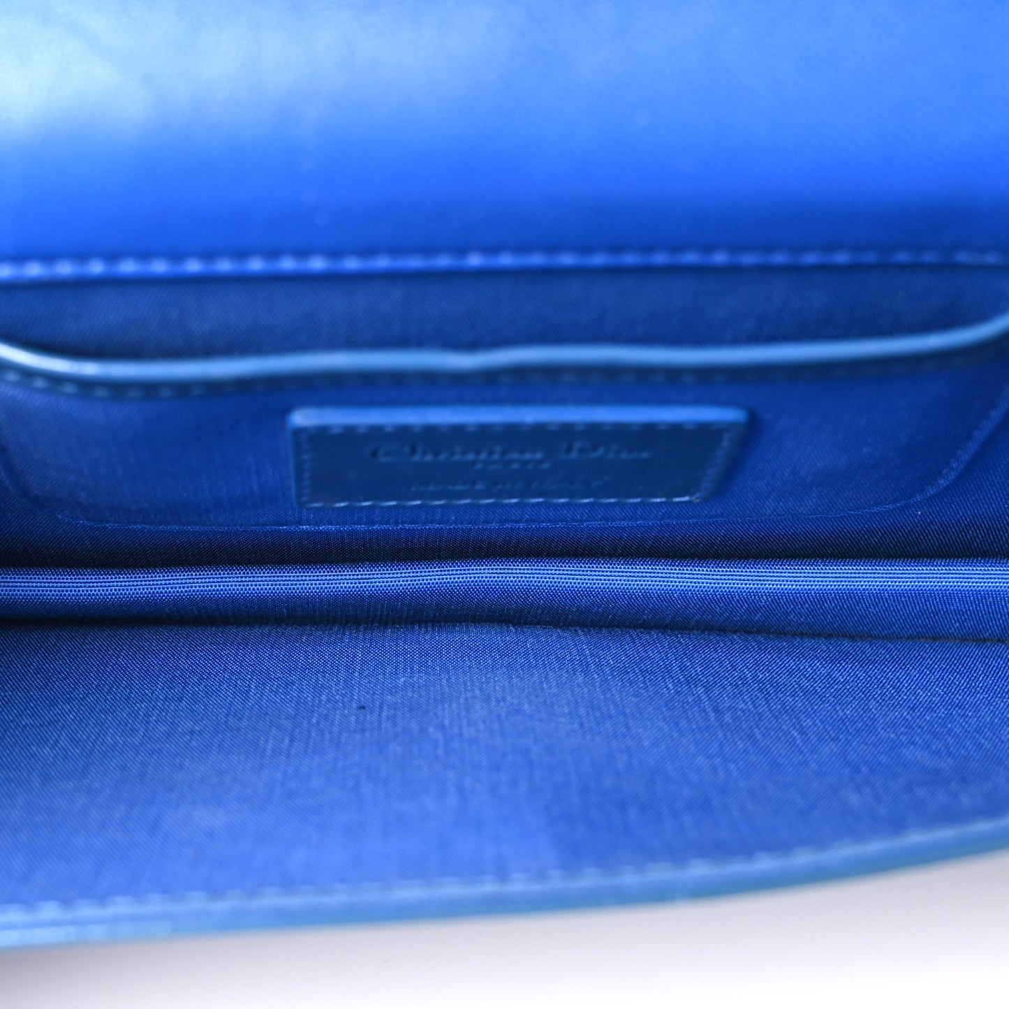 Patent Cannage Lady Dior Convertible Clutch Blue