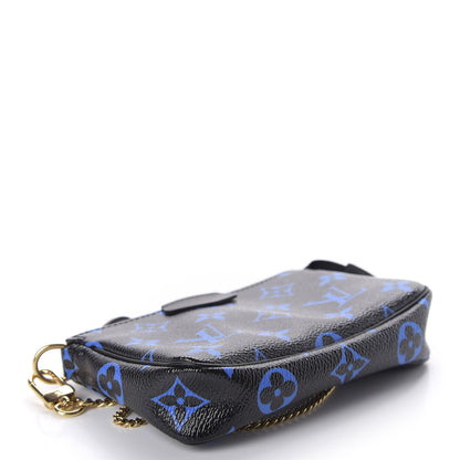 Louis Vuitton Colored Monogram Mini Pochette Accessories Blue Black 4 of 6