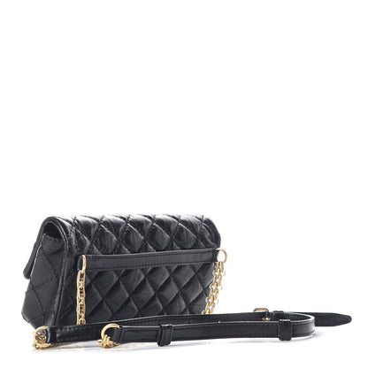 Chanel Aged Calfskin Quilted 2.55 Reissue Flap Belt Bag Clutch Black 3 of 12