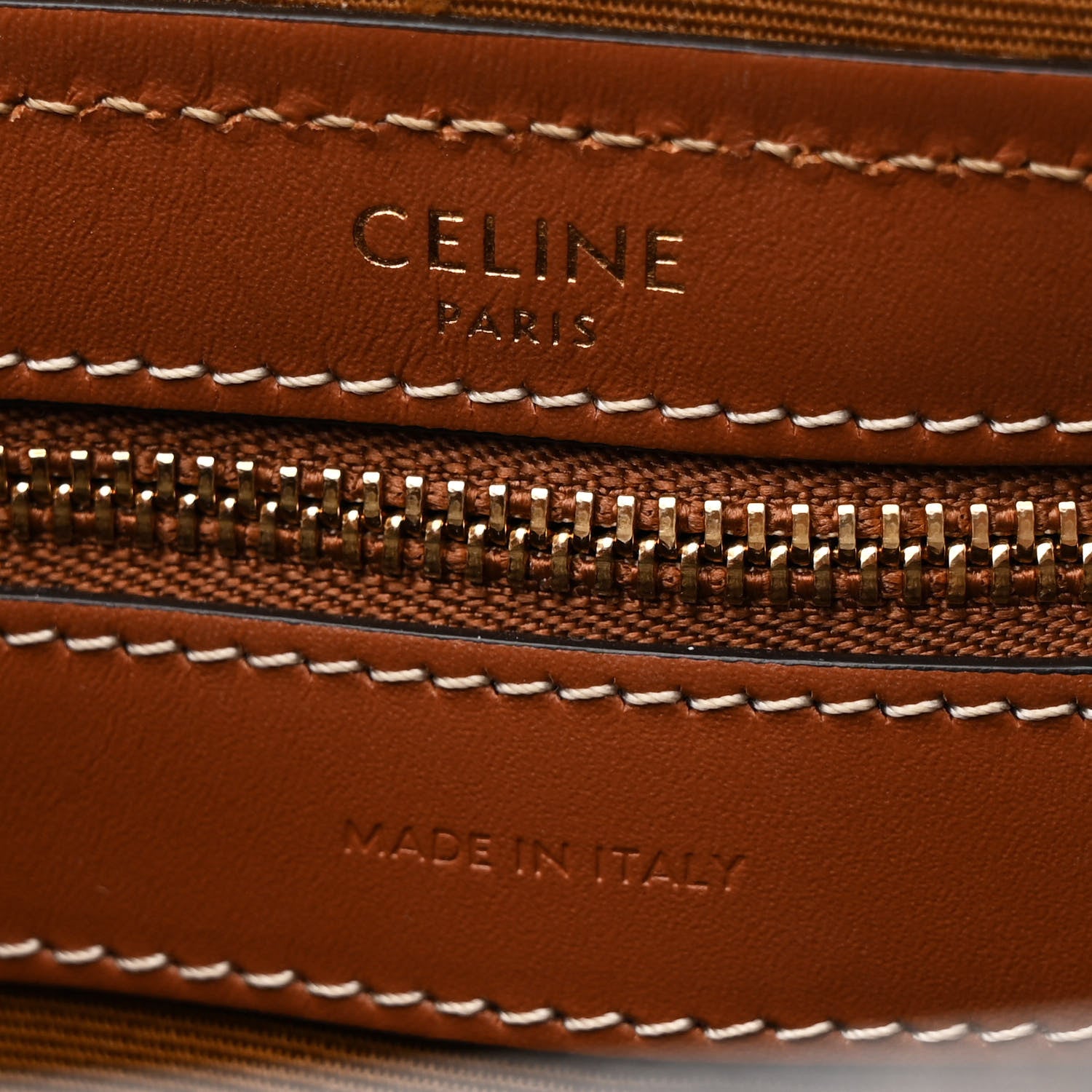 Celine Triomphe Canvas Calfskin Boston Bag Tan 6 of 11