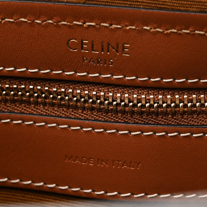 Celine Triomphe Canvas Calfskin Boston Bag Tan 6 of 11
